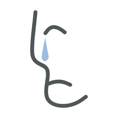 Abstract Women Face Line Art