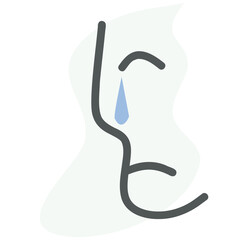 Abstract Women Face Line Art