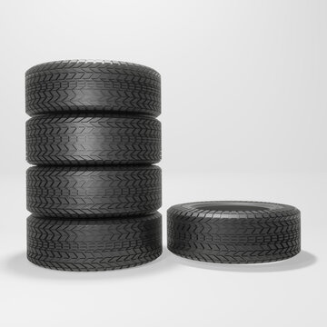Car tires realistic 3d design