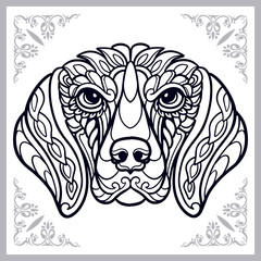 Dog head zentangle arts isolated on white background
