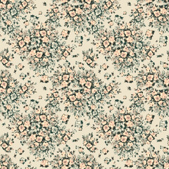  Abstract floral print bouquets of roses . Beautiful pattern for decoration of textiles and design. Flower background. Art drawing for surface. Tenderness decor.