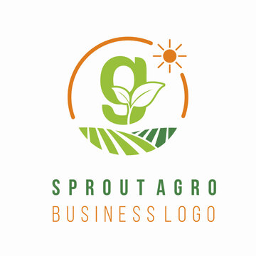 Initial g letter with farm land field for agrobusiness environment ecology business consultant logo idea