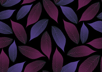 Beautiful purple foliage seamless pattern