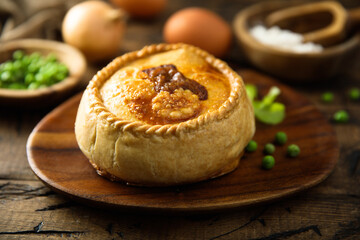 Traditional homemade British meat pie