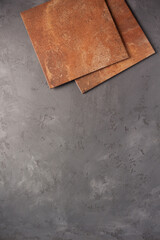 Tile at cement floor background texture. Concrete wall and tiles with