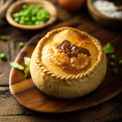 Traditional homemade British meat pie