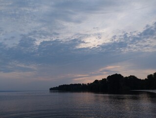 sunset over the river