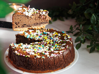 slice of chocolate cake