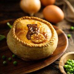 Traditional homemade British meat pie