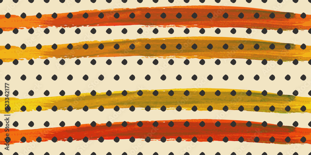 Aufkleber Abstract polka dot. Decor print for interior decoration. Vector and seamless pattern of dots and stripes of paint.