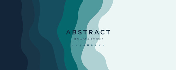 Liquid abstract background. Blue green fluid vector banner template for social media, web sites. Wavy shapes	


