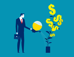 Idea make money business investment. Business investor vector illustration