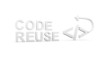 CODE REUSE concept white background 3d render illustration