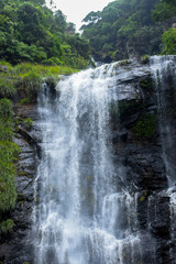Fototapeta premium Beautiful scenery of the majestic waterfall. Nature landscape.