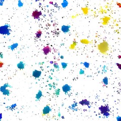 Paint splatter seamless pattern. Repeated abstract pattern. Background color splash. Grunge ink texture. Spray spatter blot. Repeating brush stroke wallpaper for design prints. illustration
