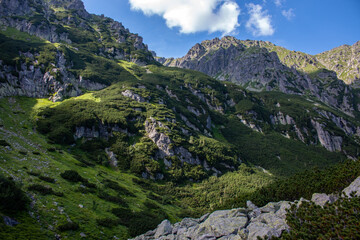 A hiking trail in Dolina Roztoki, Tatry mountains, near Zakopane © Alena V