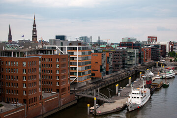 Hamburg, Germany, June the 8th 2022: An old harbour in the Hafencity area of Hamburg
