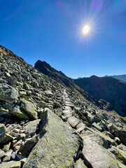 stone path through Tatra mountain