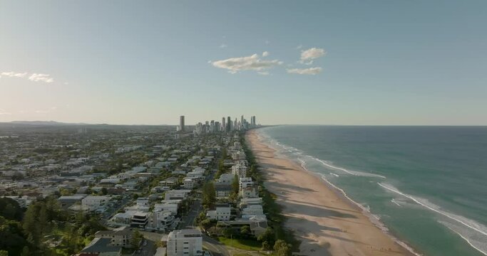 Aerial view of the Gold Coast in the afternoon