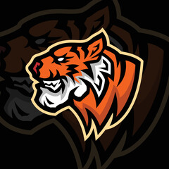 tiger head mascot logo vector design template