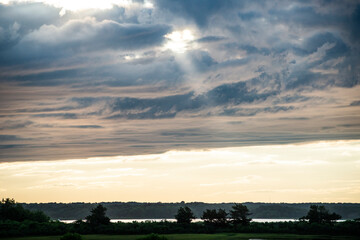 God-Ray coming through heavy clouds, 