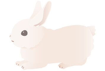  かわいい白いウサギのベクターイラストカット 座る、ジャンプなどバリエーションあり