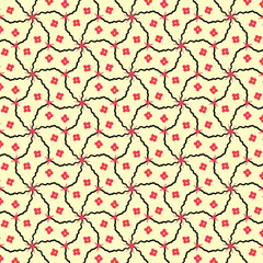 seamless pattern flower on yellow background