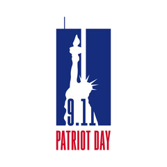 11 september. Patriot day logo. Design for postcard, flyer, poster, banner.