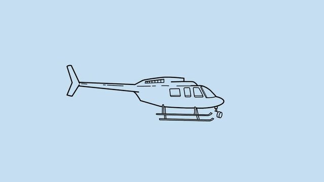 Police helicopter Sketch and 2d animation