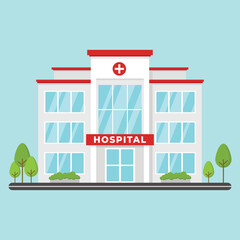 Vector Illustration of Hospital building in flat style