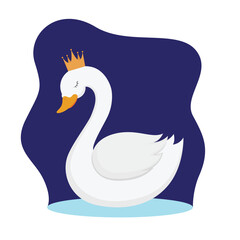 Swan bird vector illustration. swan cartoon in flat design