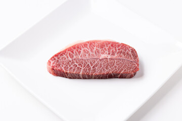 ステーキ　生肉　ミスジ