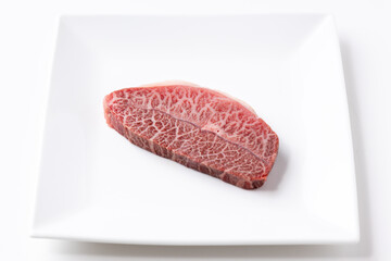 ステーキ　生肉　ミスジ