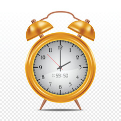 Realistic yellow table watch with isolated background vector 
