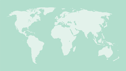 Fototapeta na wymiar Soft green colored world map background.