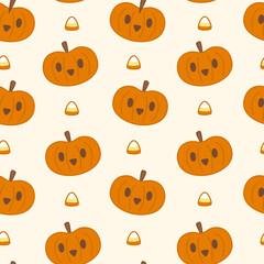 Pumpkin Halloween Seamless Pattern 