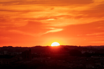 Fototapeta na wymiar sunset in Carcassonne France