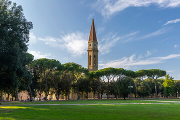 Prato Park of Arezzo and Cathedral of Arezzo in the background