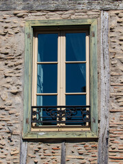 Fototapeta na wymiar antique windows with shutters wooden