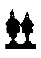 silhouette of Vitthal and rukmini