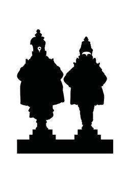 silhouette of Vitthal and rukmini