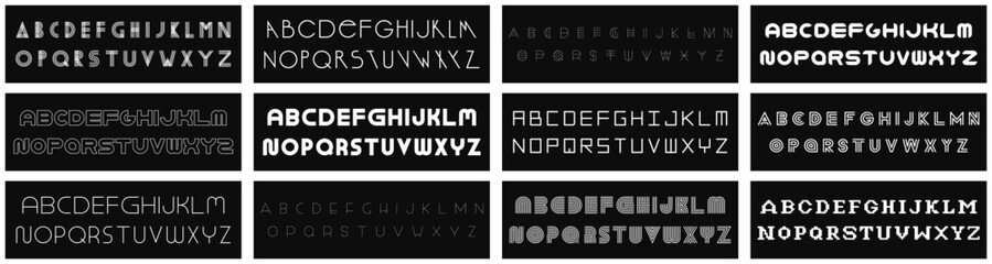 Collection of creative stylish fonts. Minimalistic letters - unusual contemporary design. Trendy vector english alphabets