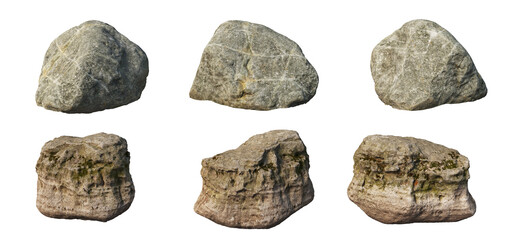 stone Different shapes on a transparent background