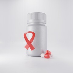 New medicines for the treatment of human viral infection in one tablet. HIV therapy in one extended-release tablet. 3d rendering.