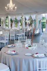 tables served and decorated at wedding banquets