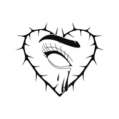 vector illustration of eyes with barbed wire