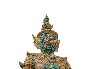 Giant The front of gate with Cloud sky in Wat phrakaew Temple Bangkok city thialand