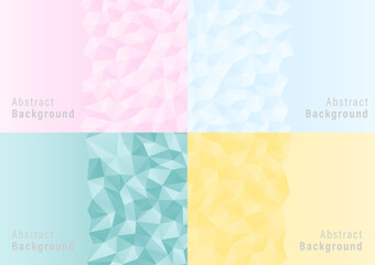 Abstract polygon backgrounds set of 4 geometry design templates for wallpaper, website, banner, poster.