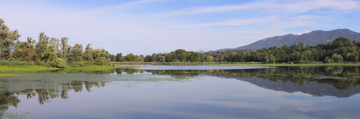 porticciolo di capolago sul lago di varese, italia, lake of varese, italy 