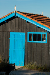 Fototapeta premium Site ostréicole, Fort Royer, Réserve naturelle maritime, Moêze Oléron, Ile d'Oléron, Charentes Maritimes, 17
